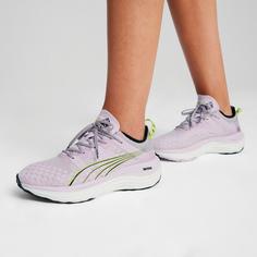 Rückansicht von PUMA ForeverRun Nitro Wns Laufschuhe Damen grape mist-puma black-lime pow