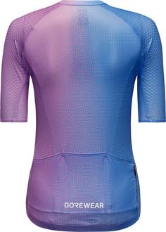 Rückansicht von GOREWEAR Spinshift Breathe Fahrradtrikot Damen scrub blue-scrub purple