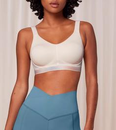 Rückansicht von TRIUMPH Triaction Cardio Flow Sport-BH Damen French Powder