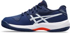 Rückansicht von ASICS GEL-GAME 9 GS CLAY Tennisschuhe Kinder blue expanse-white