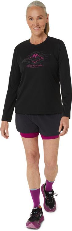 Rückansicht von ASICS FUJITRAIL Laufshorts Damen performance black-blackberry