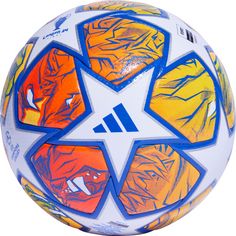 Rückansicht von adidas UCL PRO Fußball white-glory blue-flash orange