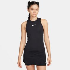 Rückansicht von Nike Advantage Funktionstank Damen black-black-white