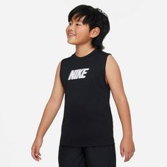 Rückansicht von Nike Funktionstank Kinder black-white