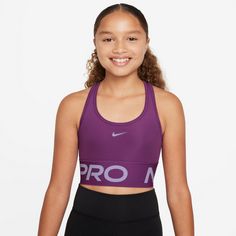 Rückansicht von Nike Pro Swoosh Sport-BH Kinder viotech-hydrangeas