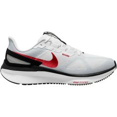 Nike AIR ZOOM STRUCTURE 25 Laufschuhe Herren white-fire red-black-lt smoke grey