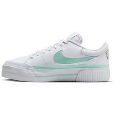 Rückansicht von Nike Court Legacy Lift Sneaker Damen white-mint foam-barely green