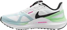 Rückansicht von Nike AIR ZOOM STRUCTURE 25 Laufschuhe Damen white-black-glacier blue-vapor green