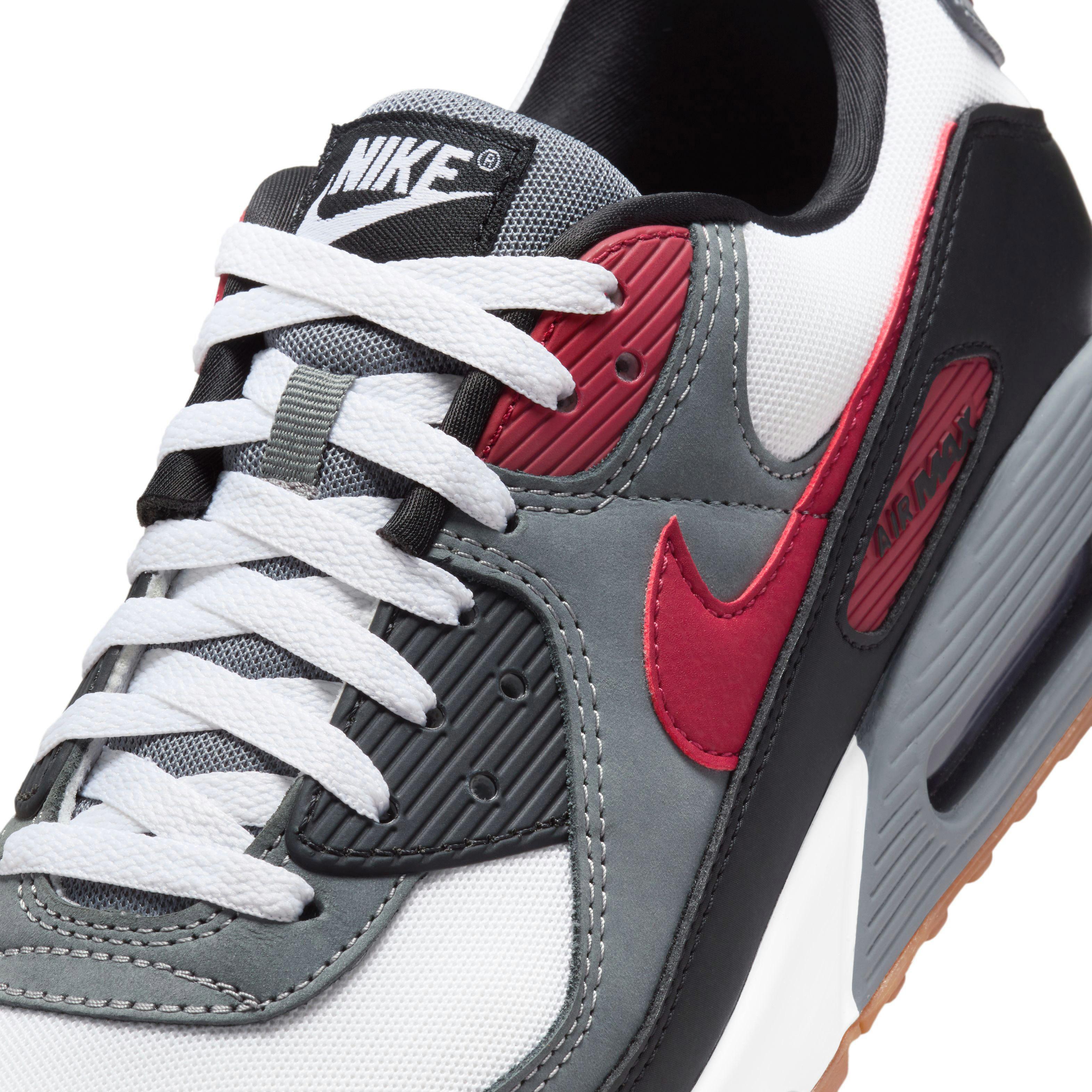 Nike air max 90 mens red and black best sale