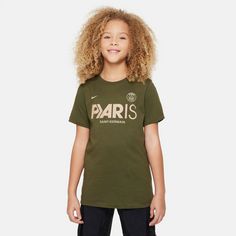 Rückansicht von Nike Paris Saint-Germain Fanshirt Kinder rough green