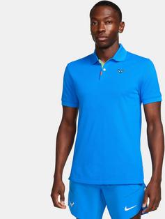 Rückansicht von Nike Rafa Nadal Tennis Polo Herren lt photo blue-lt lemon twist