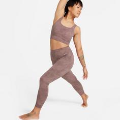 Rückansicht von Nike Dri-Fit ZENVY 7/8-Tights Damen smokey mauve-black