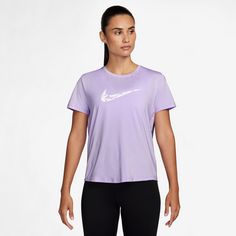 Rückansicht von Nike One Funktionsshirt Damen lilac bloom-obsidian
