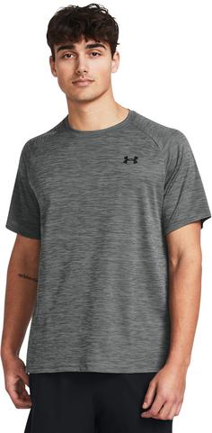 Rückansicht von Under Armour UA TECH TEXTURED SS Funktionsshirt Herren castlerock-black