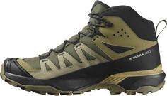 Rückansicht von Salomon GTX X ULTRA 360 MID GTX Wanderschuhe Herren olive night-slate green-southern moss