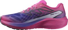 Rückansicht von Salomon AERO VOLT 2 Laufschuhe Damen pink glo-beetroot purple-spectrum blue