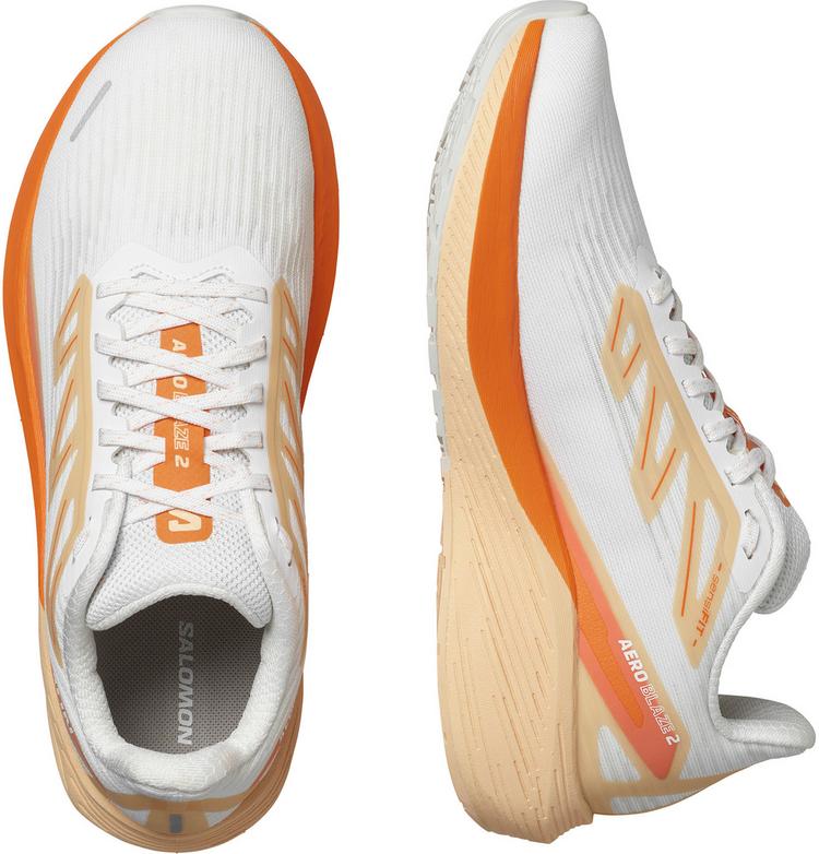 Salomon Salomon AERO BLAZE 2 Laufschuhe Damen - white-dragon fire-peach quartz - 0 | SportScheck