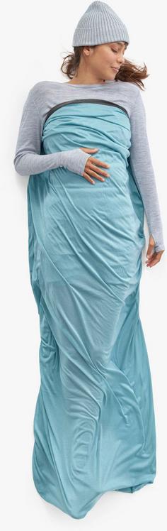 Rückansicht von Sea to Summit Comfort Blend Liner Rectangular Inlett aqua sea blue