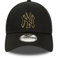 Rückansicht von New Era MLB Team Outline 9Forty New York Yankees Cap black-yellow