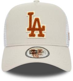 Rückansicht von New Era MLB Boucle Los Angeles Dodgers Trucker Cap stone-white