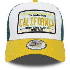 Rückansicht von New Era Patch Trucker Cap green-yellow