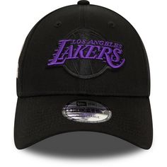Rückansicht von New Era NBA Sidepatch 9forty Lakers Cap black-lilac