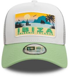 Rückansicht von New Era Summer Ibiza Trucker Cap white-lt.green-grey