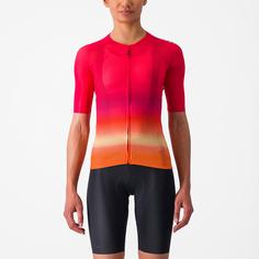 Rückansicht von castelli Climbers 4.0 Fahrradtrikot Damen hibiscus-pink-ornge