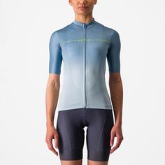 Rückansicht von castelli Salita Fahrradtrikot Damen steel blue-winter sky-electric