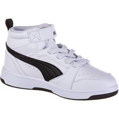 Rückansicht von PUMA Rebound V6 Mid Sneaker Kinder puma white-puma black