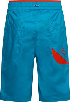 Rückansicht von La Sportiva Bleauser Kletterhose Herren tropic blue-cherry tomato