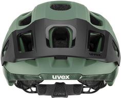 Rückansicht von Uvex react MIPS Fahrradhelm moss green-black matt