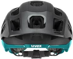 Rückansicht von Uvex react Fahrradhelm black-teal matt