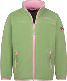 Trollkids Oppdal Fleecejacke Kinder pistachio green-wild rose