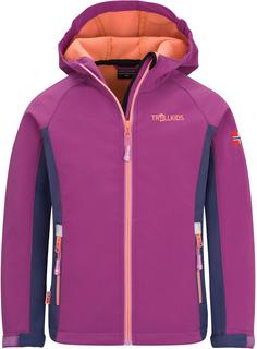 Trollkids Kristiansand Softshelljacke Kinder mallow pink-violet blue-papaya