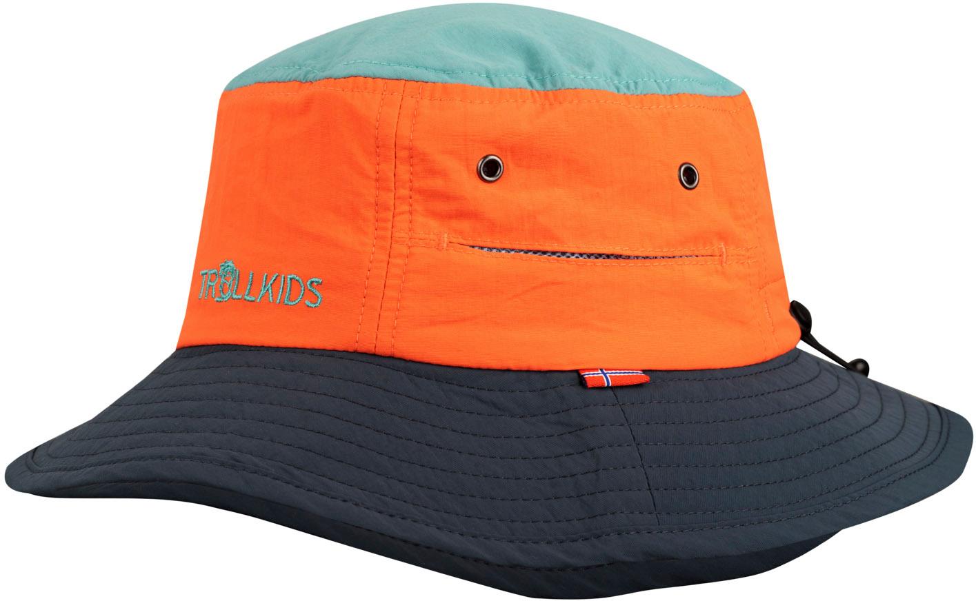 Trollkids Trollfjord Hut Kinder - glow orange-dusky turquoise-dark navy