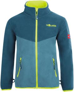 Trollkids Oppdal Fleecejacke Kinder petrol-dolphin blue-lime