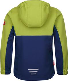 Rückansicht von Trollkids Kristiansand Softshelljacke Kinder kiwi-mystic blue