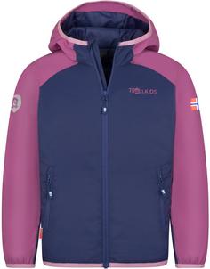 Trollkids Halsafjord Funktionsjacke Kinder violet blue-mallow pink-wild rose