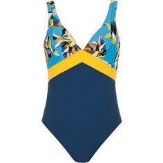 Sunflair Badeanzug Damen hellblau-multicolor