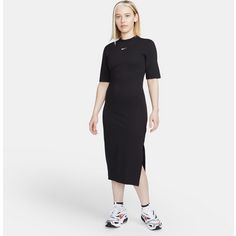Rückansicht von Nike Essentiell Jerseykleid Damen black-white