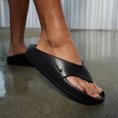 Rückansicht von Nike Calm Badelatschen Damen black-black