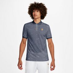Rückansicht von Nike HERITAGE Tennis Polo Herren thunder blue-ashen slate
