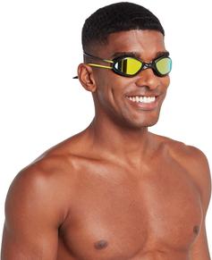 Rückansicht von ZOGGS Tiger Titanium Schwimmbrille black yellow-mirrored lime