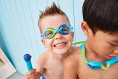 Rückansicht von ZOGGS Little Bondi Schwimmbrille Kinder aqua purple-clear