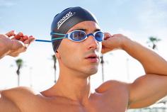 Rückansicht von ZOGGS Fusion Air Schwimmbrille blue white-tint blue