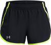 Under Armour UA FLY BY 3 SHORTS Laufshorts Damen - black-high-vis yellow-reflective