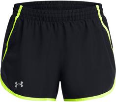 Under Armour FLY BY Laufshorts Damen black-high-vis yellow-reflective