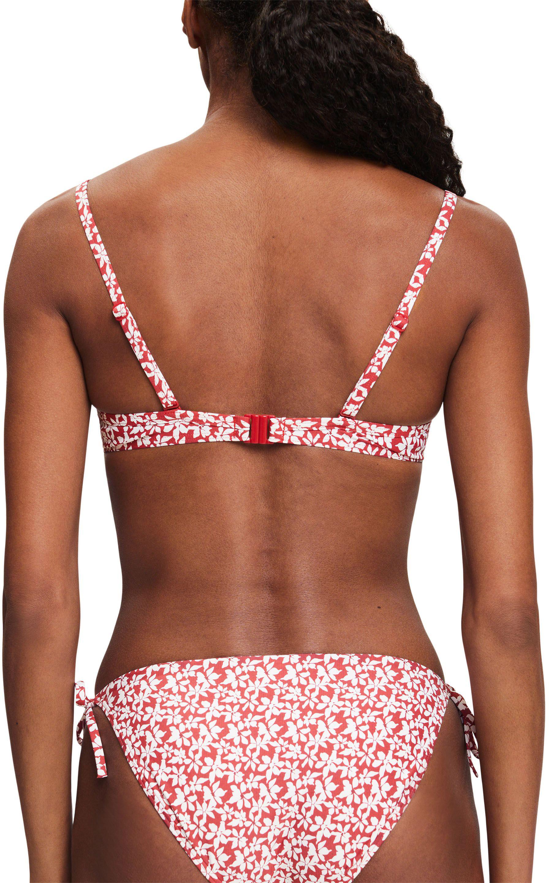ESPRIT Damen Bikini Brela Beach – Dark Red, Bügel-Top Aus Recycelter Mikrofaser