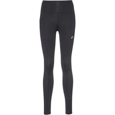 Lauftights lang Damen - Warm+ schwarz mit reflektierendem Muster